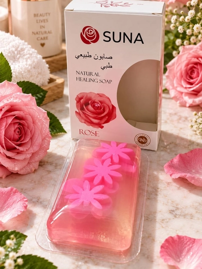 SUNA Rose pushti sovun, gulli, xushbo‘y, tabiiy sovun