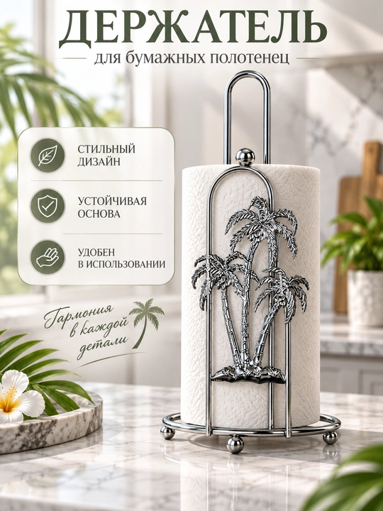 Держатель для бумажных полотенец, подставка для полотенец, кухонный аксессуар - 
