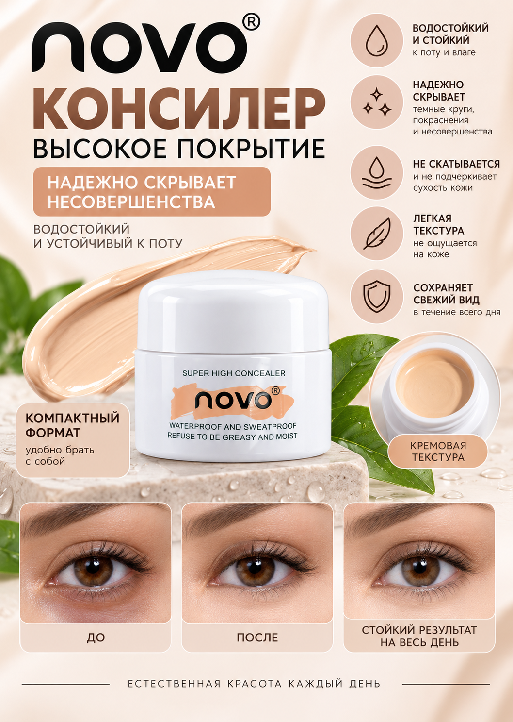 Консилер-корректор NOVO Three-Color Concealer - 