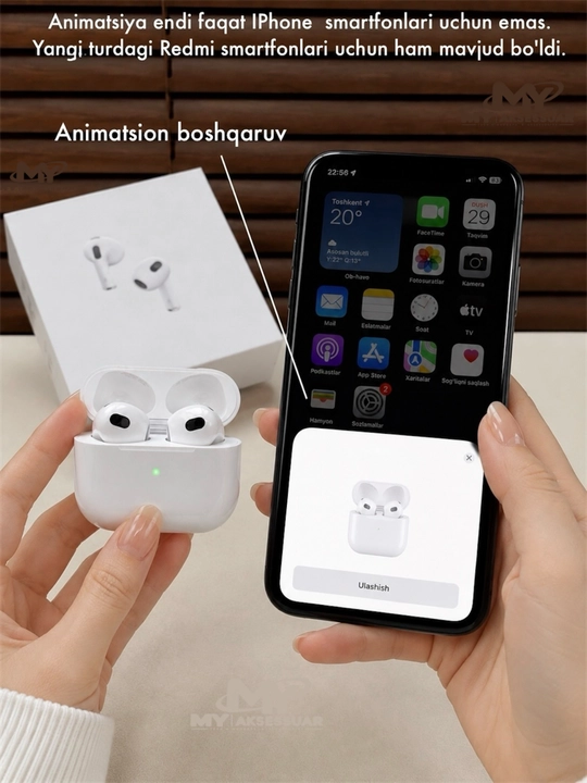 Simsiz quloqchin 3-avlod animatsiyali bluetooth naushnik barcha turdagi smartfonlar uchun