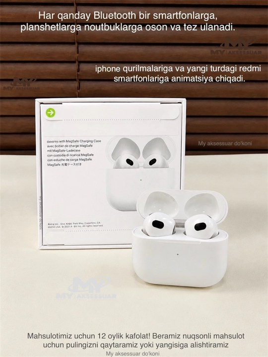 Simsiz quloqchin 3-avlod animatsiyali bluetooth naushnik barcha turdagi smartfonlar uchun