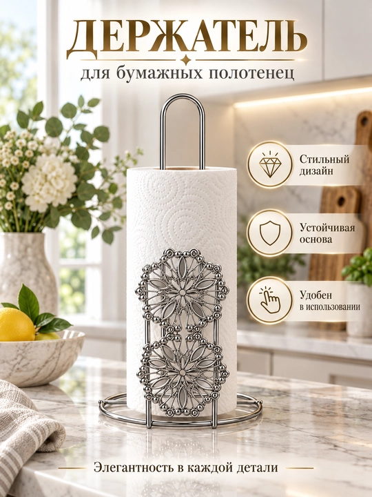 Держатель для бумажных полотенец, подставка для полотенец, кухонный аксессуар - 