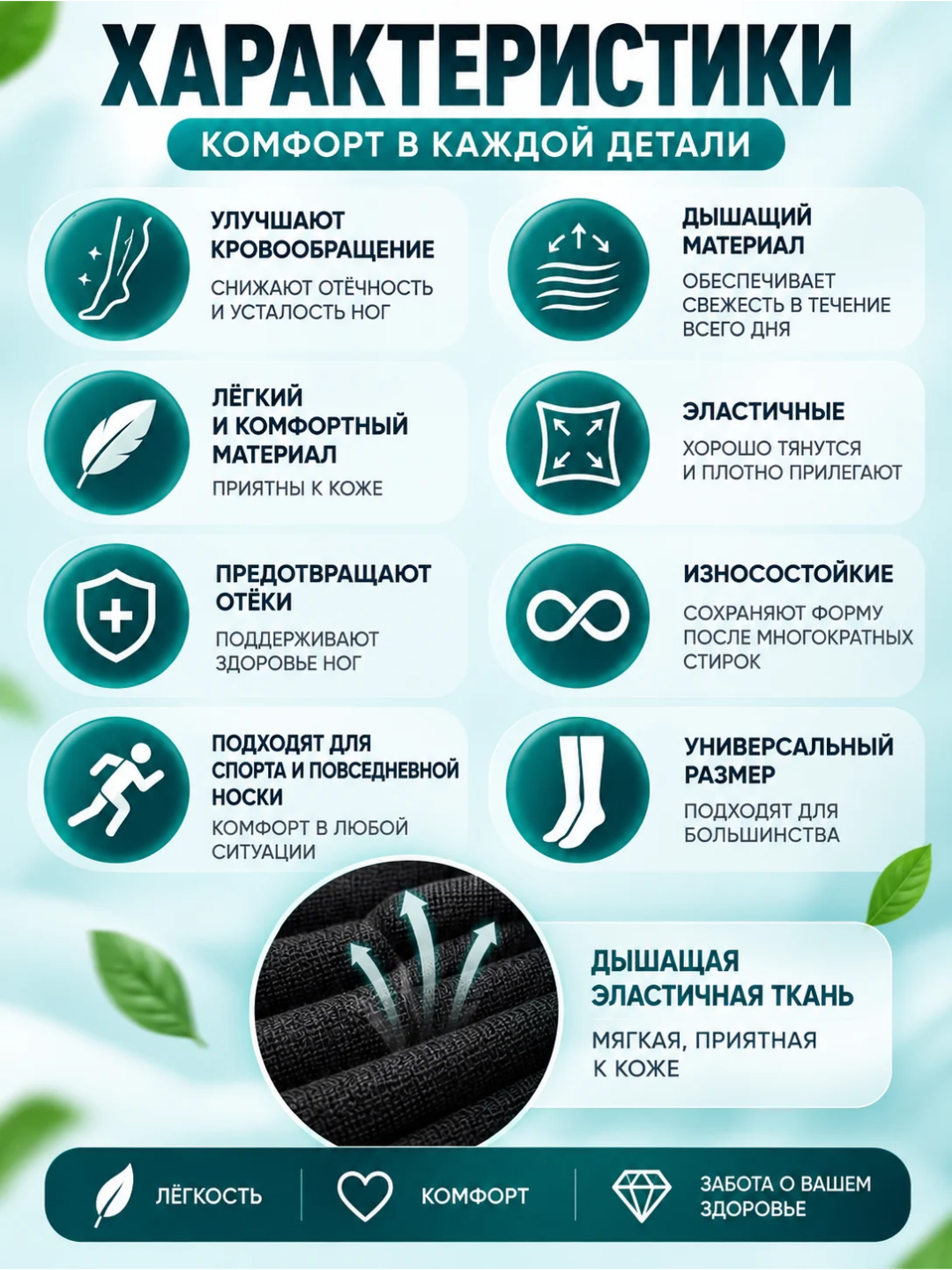 Компрессионные гетры женские, спортивные, эластичные