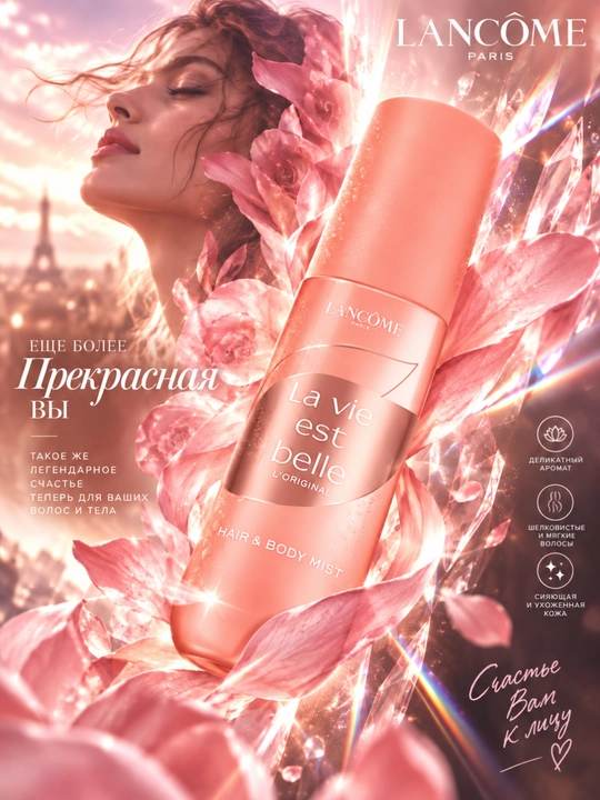 Lancôme La Vie Est Belle soch va tana uchun xushbo‘y mist, ayollar uchun xushbo‘y sprey