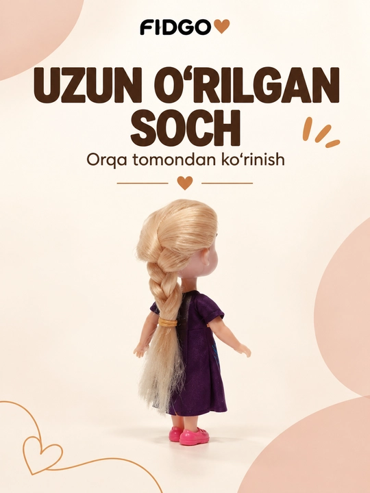 Kiyim-kechak va aksessuarlar bilan FIDGO qo‘g‘irchoqlari, kiyim almashtirish uchun o‘yin to‘plamlari