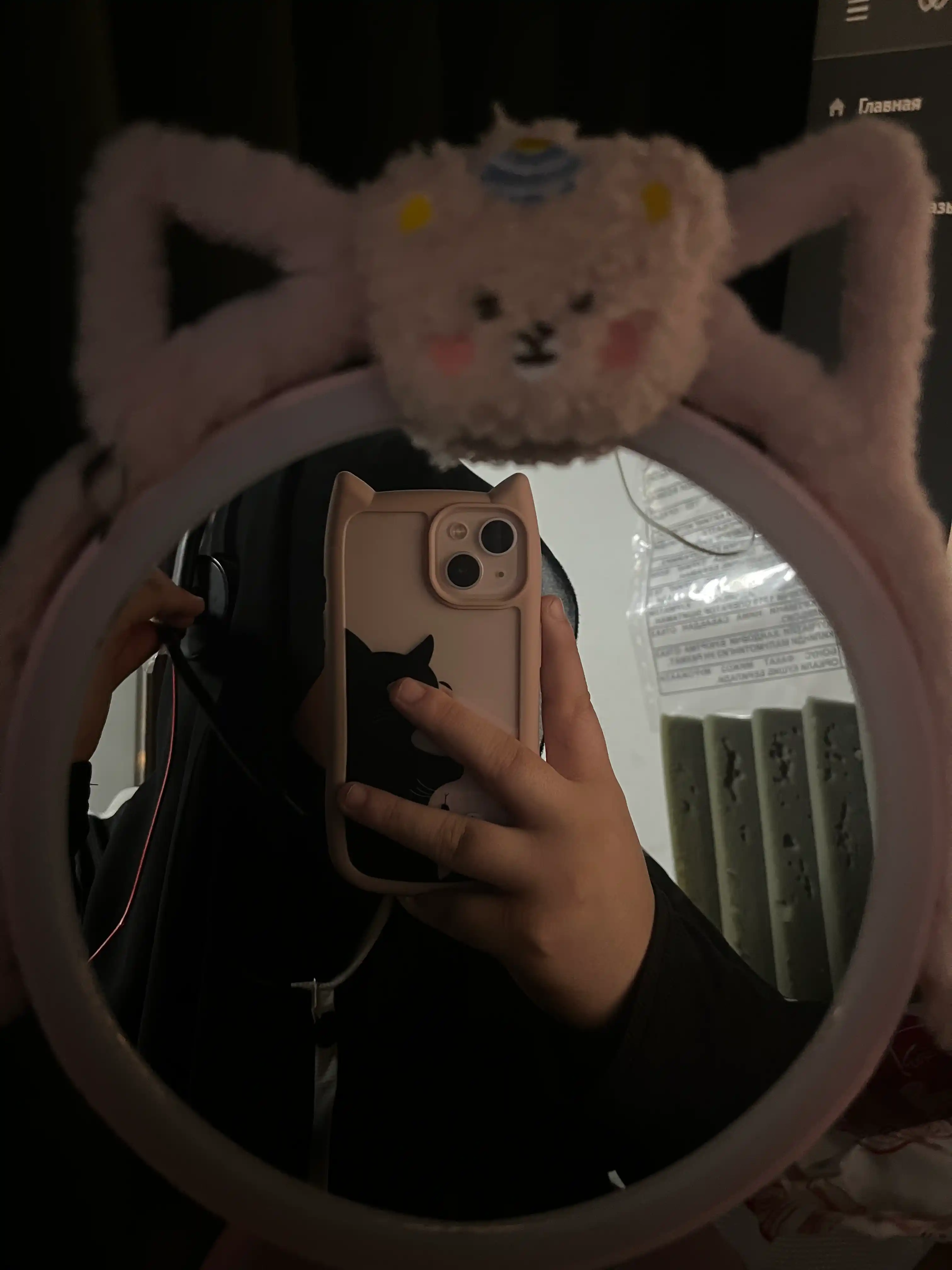 3D принт чехол с кошачьими ушками для iPhone 11, 12, 13, 14, 15, 16, 17, PRO MAX
