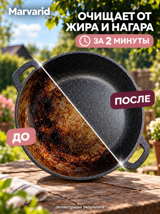 Антижир Marvarid для гранитовых казанов: удаление жира и нагара, моющее средство для кухни