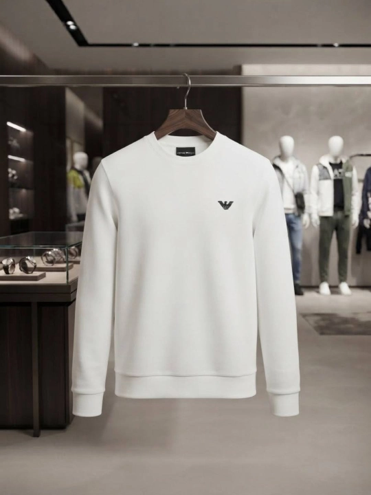 Мужской джемпер EA7 Emporio Armani белый, брендовый классический