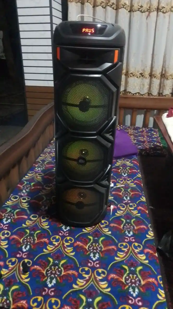 Kolonka, bluetooth simsiz portativ karnay, karaoke, RGB yoritgich va mikrofon, ZQS-8301