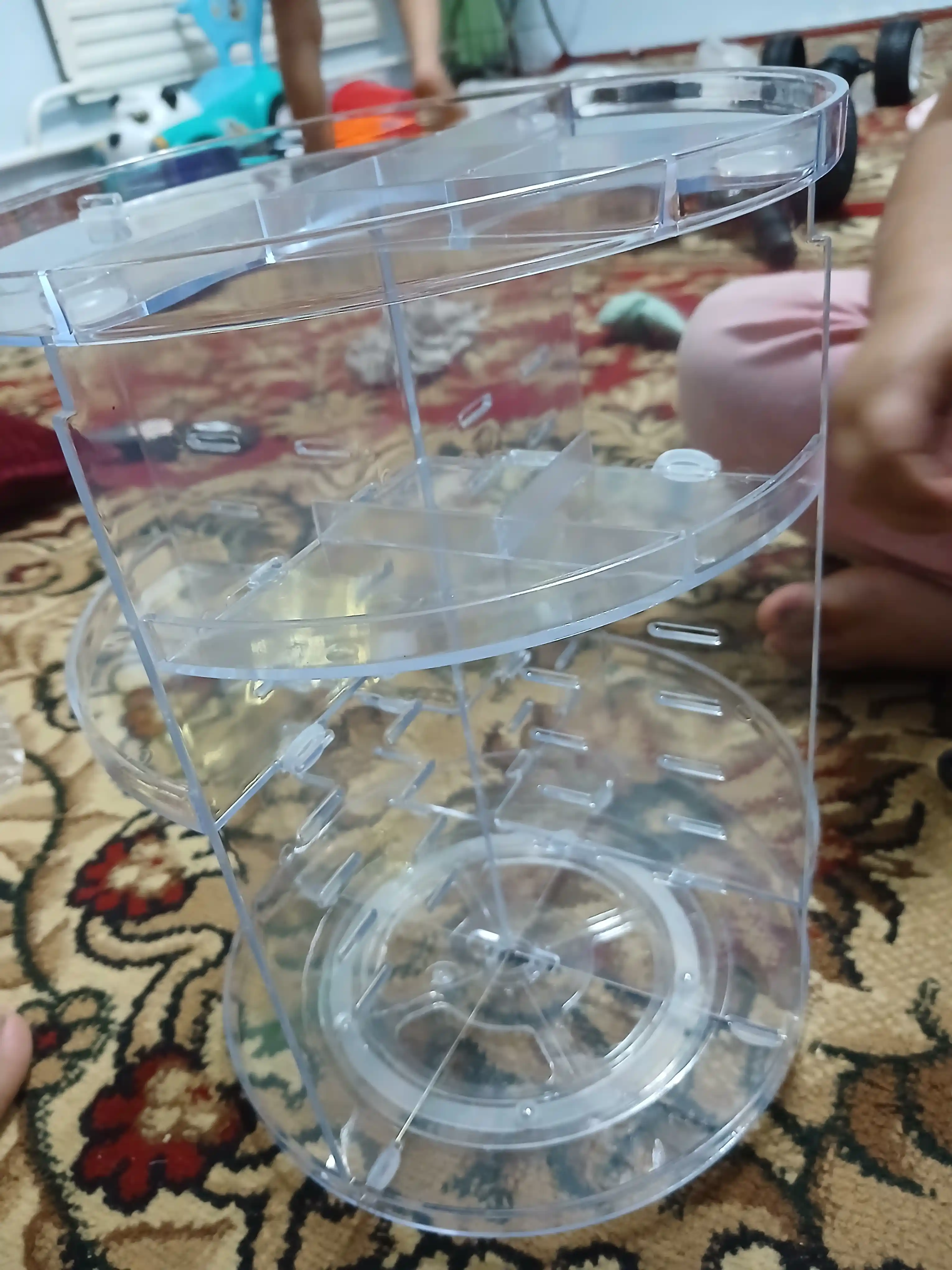 Kosmetika organizer 360° aylanuvchi, katta sig‘imli, shaffof make-up organizer