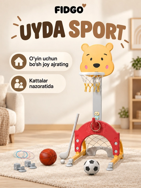 Детская горка и игровой комплекс FIDGO, модели с качелями и спортивный уголок