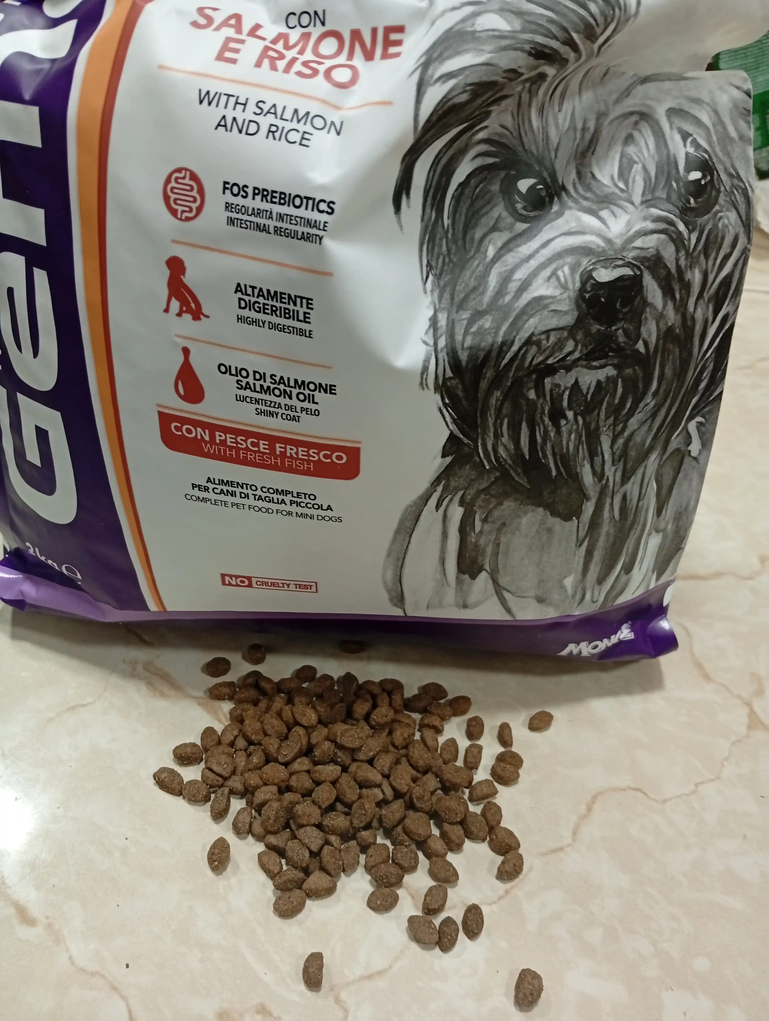 Gemon kichik zotli itlar uchun losos balig' go'shti bilan ozuqa 3kg