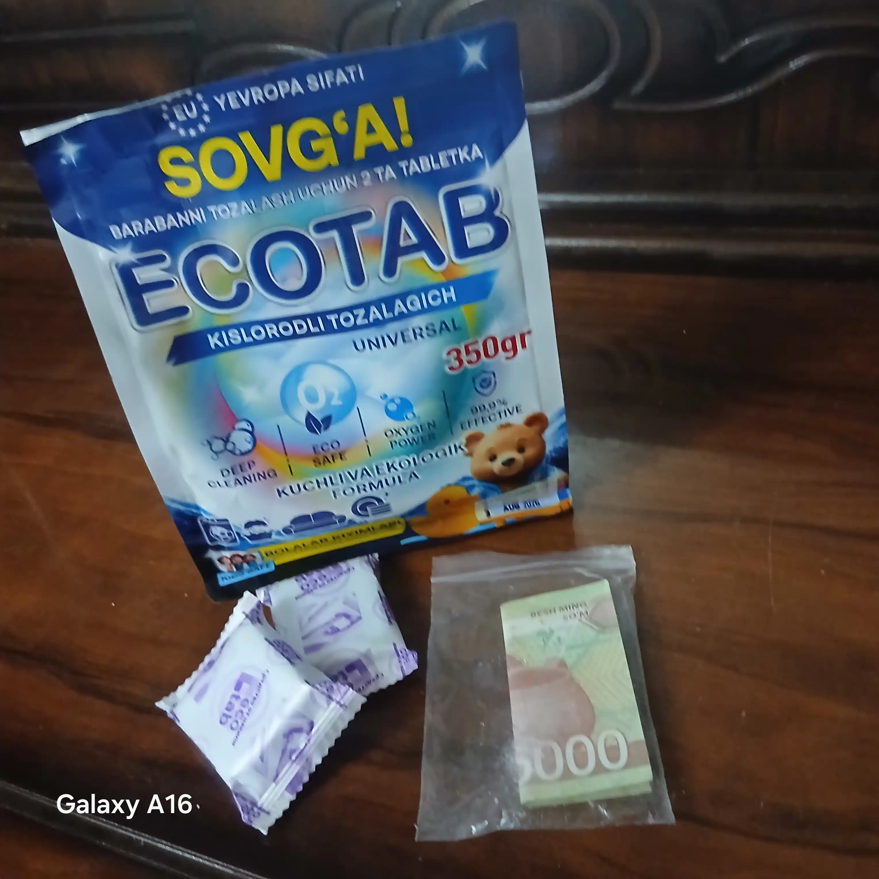 Кислородный очиститель ECOTAB, универсальный кислородный отбеливатель для дома, 350 г