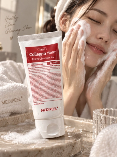 Cleanser 2.0 MEDIPEEL Lacto Collagen Clear Foam — kollagenli yuz yuvish ko‘pigi, 120 ml - 