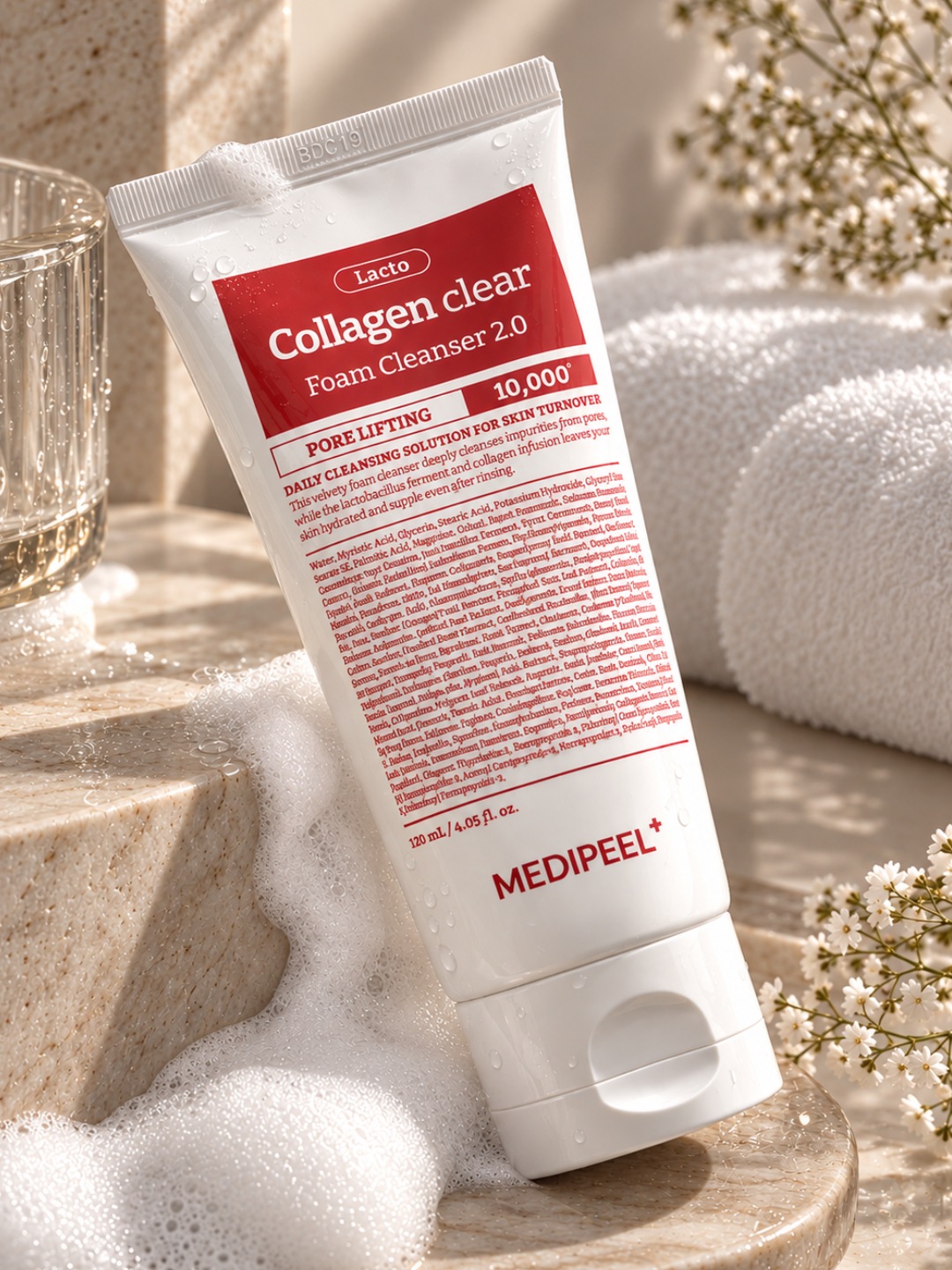 Cleanser 2.0 MEDIPEEL Lacto Collagen Clear Foam — kollagenli yuz yuvish ko‘pigi, 120 ml