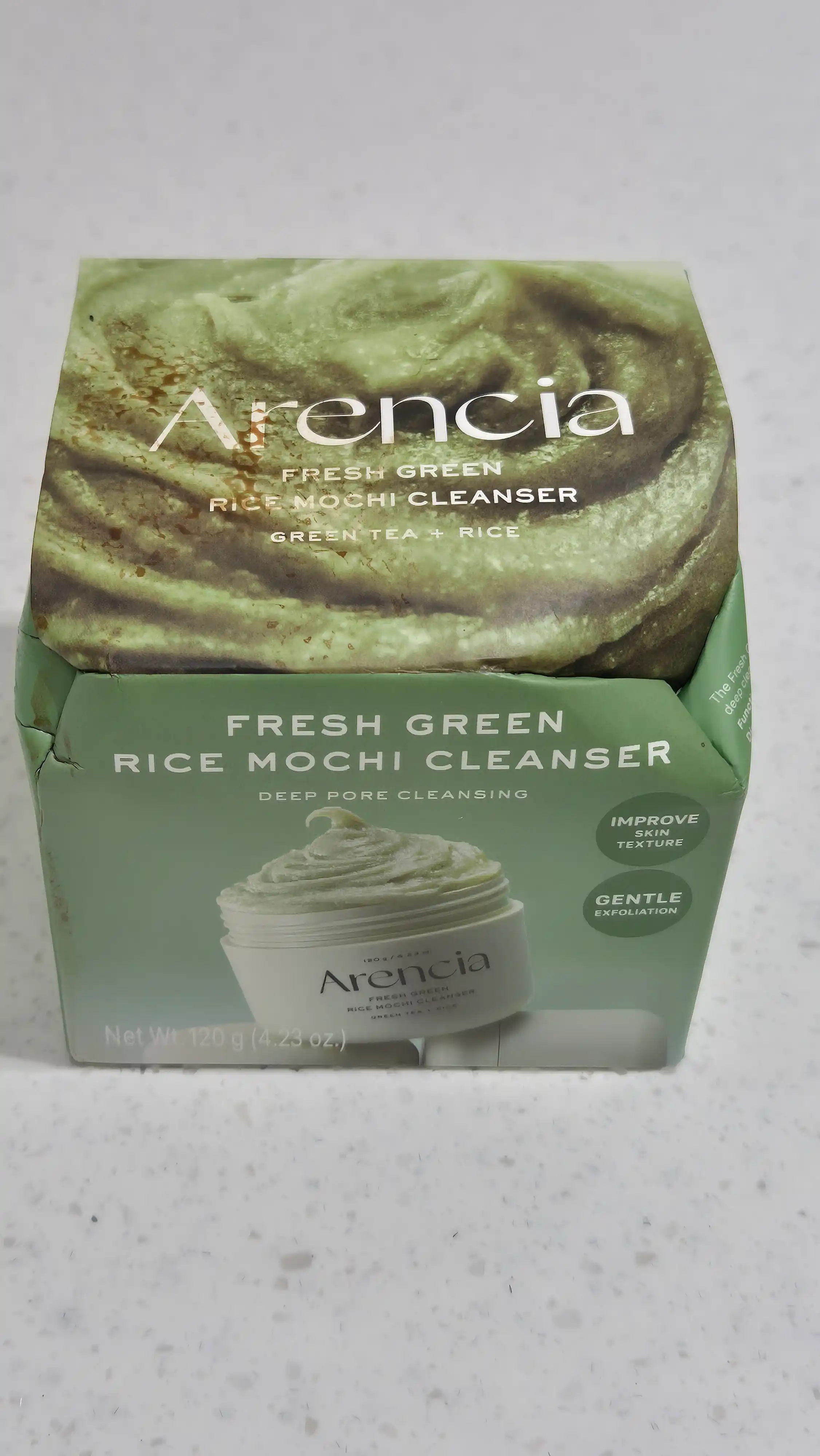 Arencia Fresh Green Rice Mochi Cleanser tozalovchi vositasi, ko‘k choy va sentella bilan, 120 g