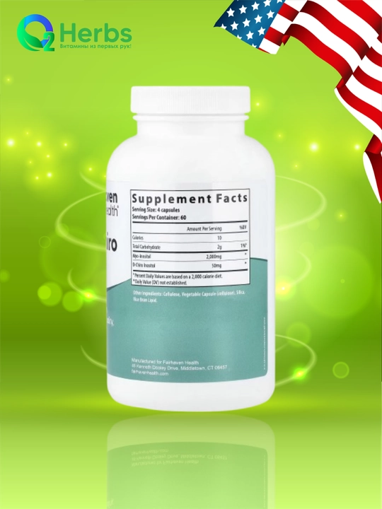 Мио + D-хиро инозитол, Fairhaven Health, 240 капсул