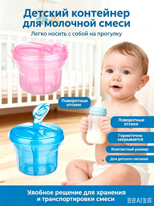 Aylanadigan sut kukuni qutisi, germetik, sayohat uchun qulay