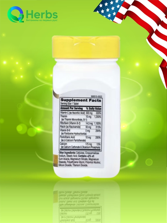 B-kompleks va vitamin C, 21st Century, 100 tabletka