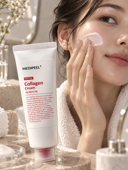 Cream MEDIPEEL Peptide Collagen - yuz uchun namlantiruvchi va tiklovchi krem - 