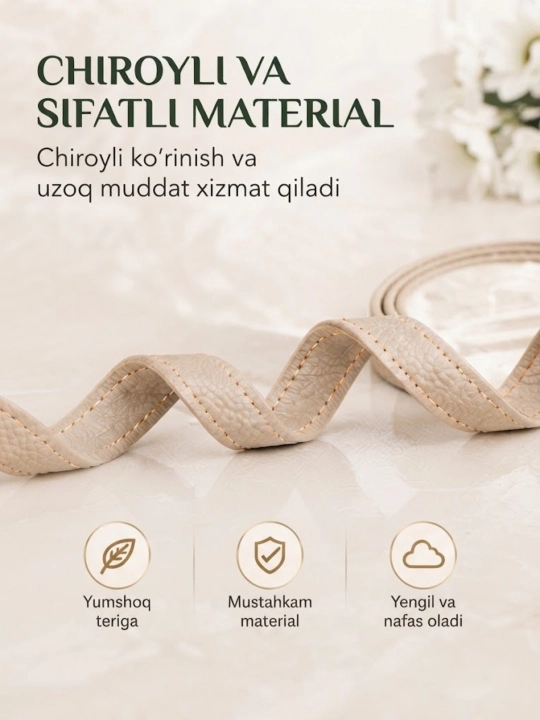 Ayollar va qizlar uchun zamonaviy va bejirim kamarlar