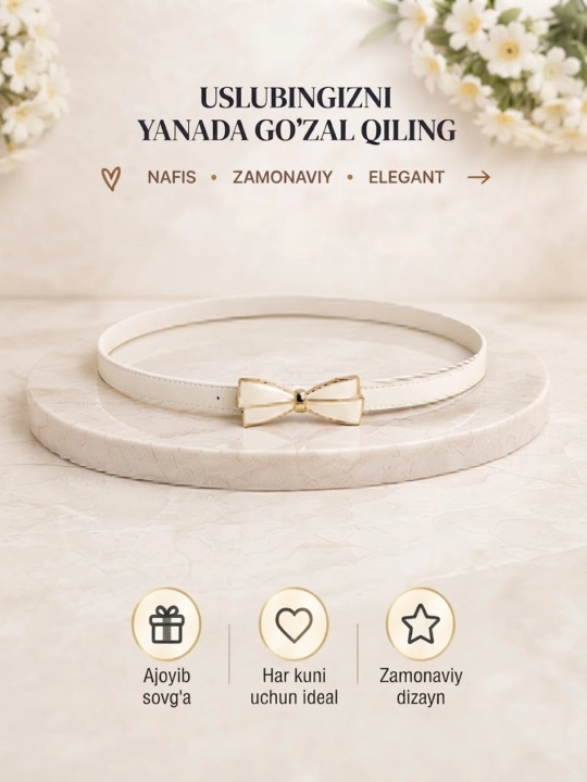 Ayollar va qizlar uchun zamonaviy va bejirim kamarlar