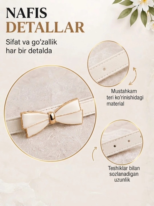 Ayollar va qizlar uchun zamonaviy va bejirim kamarlar