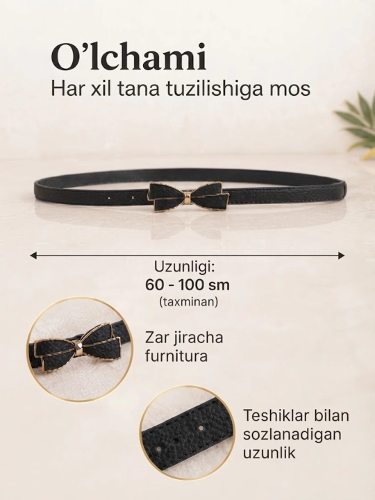 Ayollar va qizlar uchun zamonaviy va bejirim kamarlar