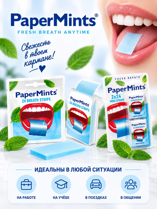 PaperMints Strips Пастилки со вкусом ментола №24 - 
