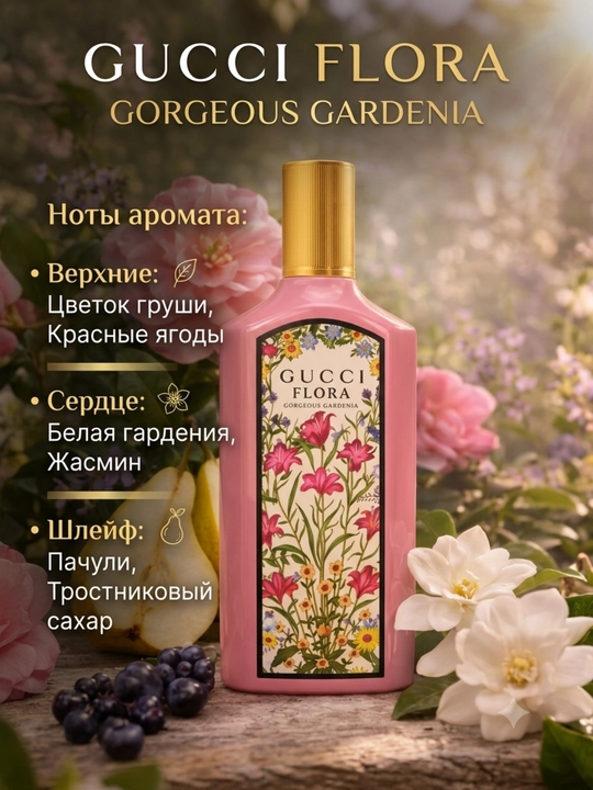 Gucci Flora Gorgeous Gardenia — парфюмерная вода для женщин и девушек, 100 мл