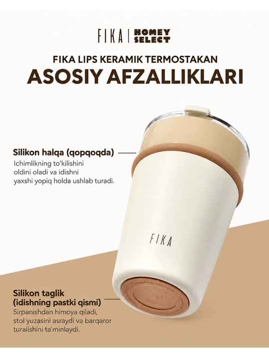 Termos stakan, FIKA termokrujka, 355-591 ml termos, termo krujka, zanglamayidgan metall