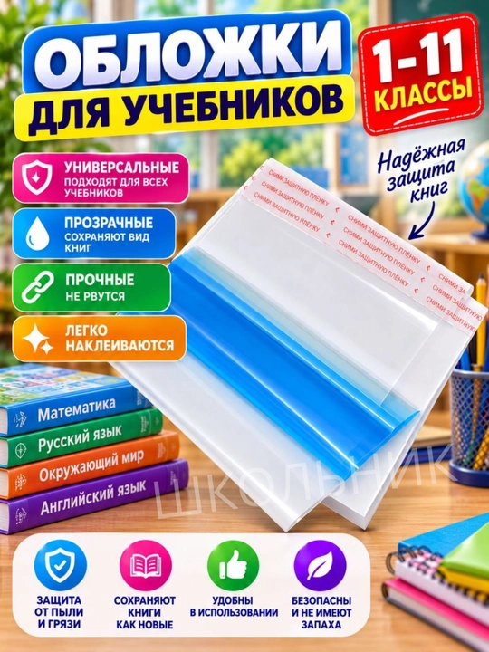 Ta’lim rus va o‘zbek tillarida olib boriladigan maktablar uchun kitoblar, darsliklar uchun rostlanadigan muqovalar