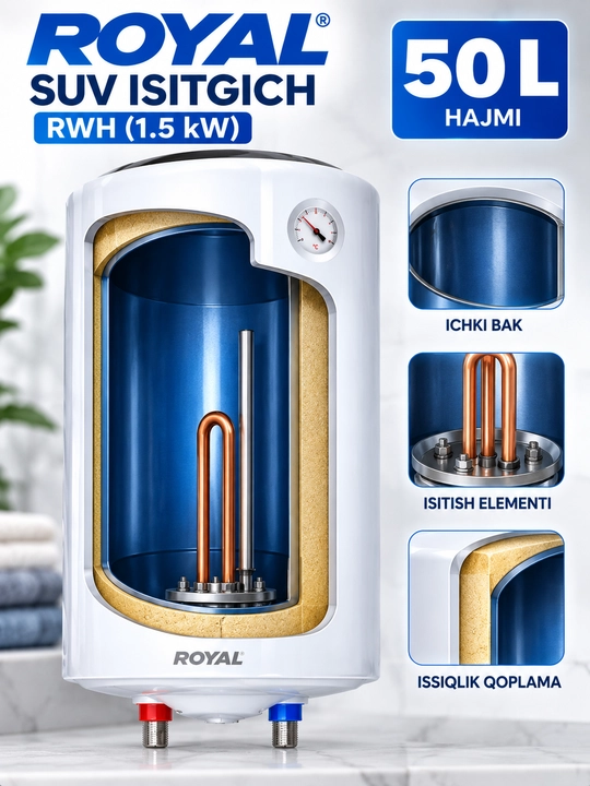 Водонагреватель ROYAL RWH 50 л (1,5 кВт) 