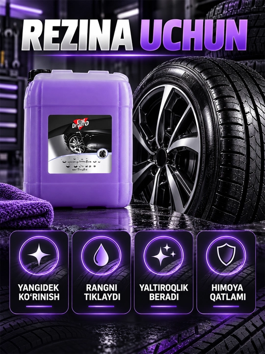 Чернитель-полироль для шин Dr.Active Tire Polish — эффект мокрых шин, концентрат, 5 л