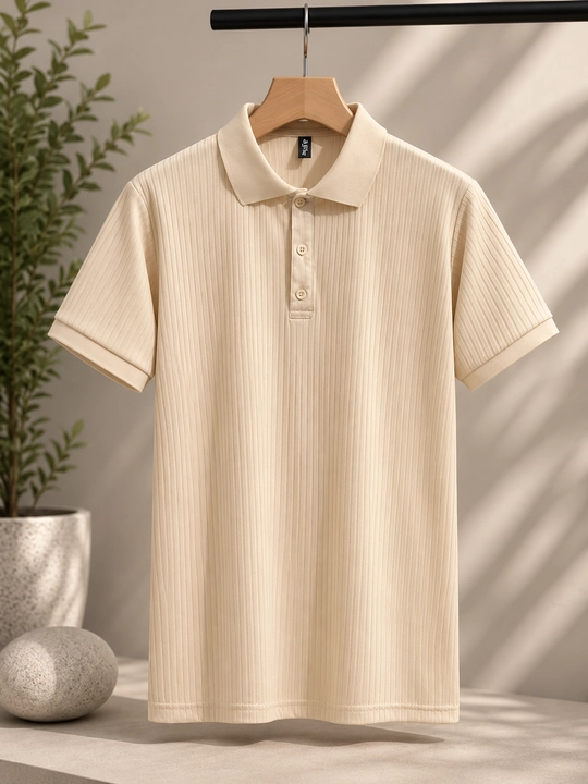 Erkaklar polo futbolkasi, qisqa yengli, ribana matoli, polyester, kundalik
