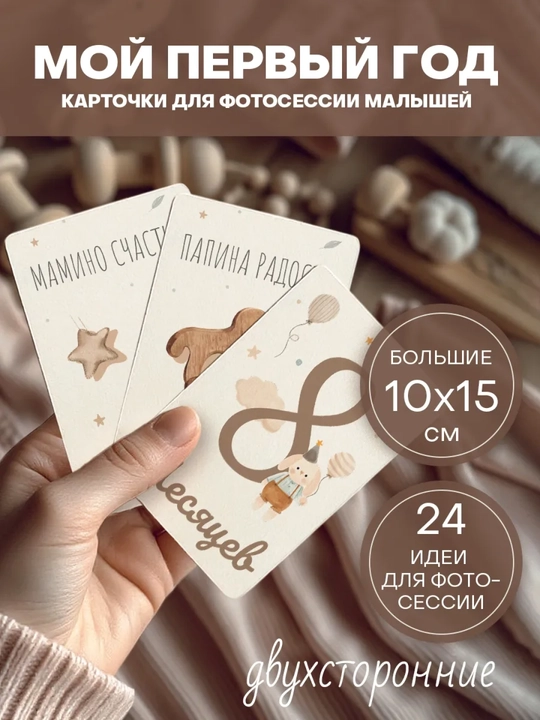 Фотокарточки для новорождённых «Мой первый год» - 