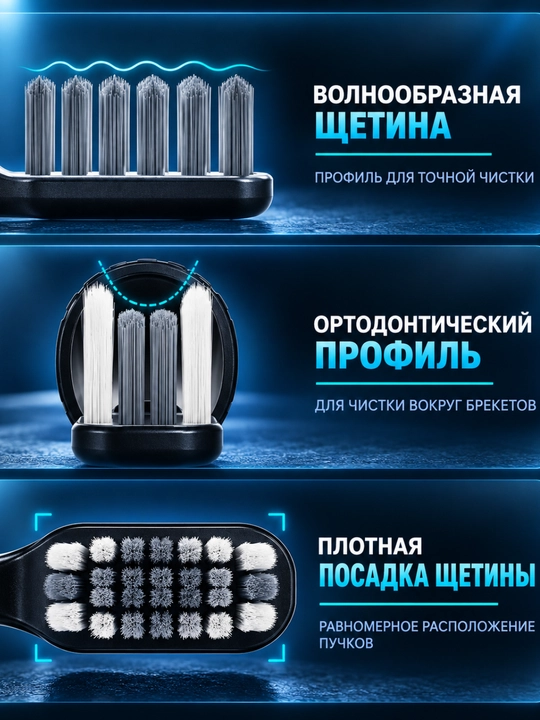 Зубная щетка для брекетов, ортодонтическая, дорожная портативная, мягкая щетина