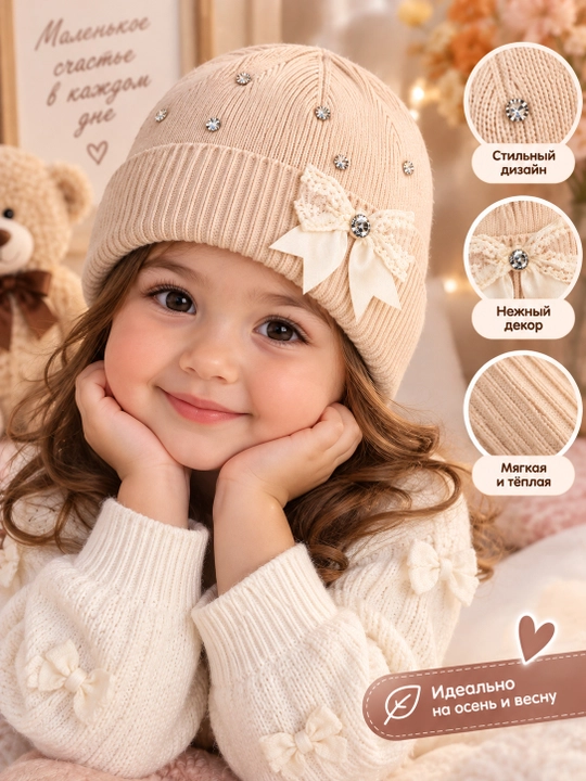 Shapka bolalar uchun, kuz uchun shapka, 1,2, 3 yoshli qizchalar uchun, o'gil bolalar shapkasi - 