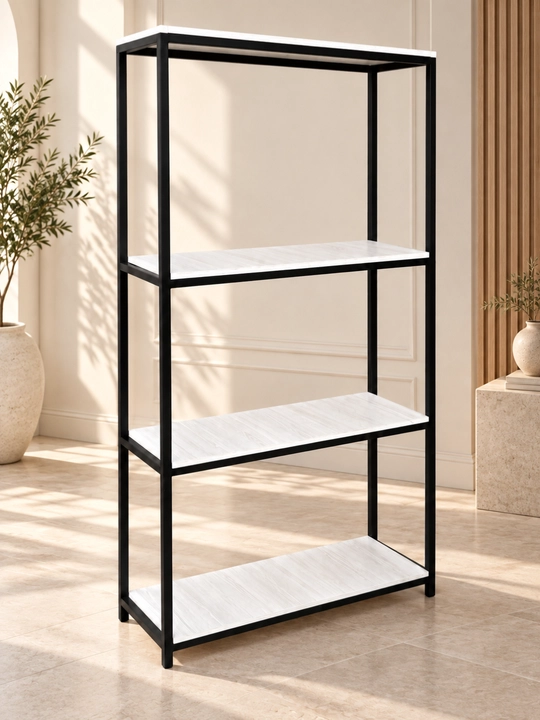 Zamonaviy minimalistik 4 tokchali stellaj, 90 × 30 × 175–176 sm