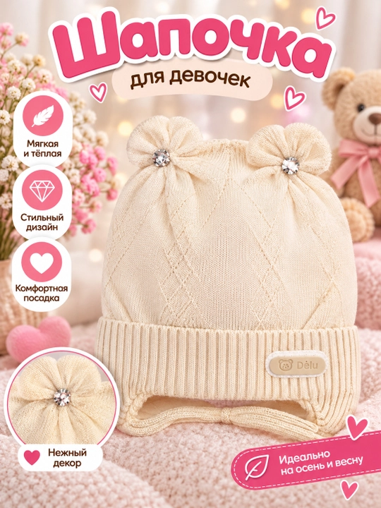 Shapka bolalar uchun, kuz uchun shapka, 1,2, 3 yoshli qizchalar uchun, o'gil bolalar shapkasi - 
