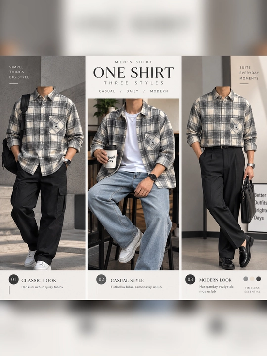 ONLY SHIRTS Осенние мужские рубашки в клетку