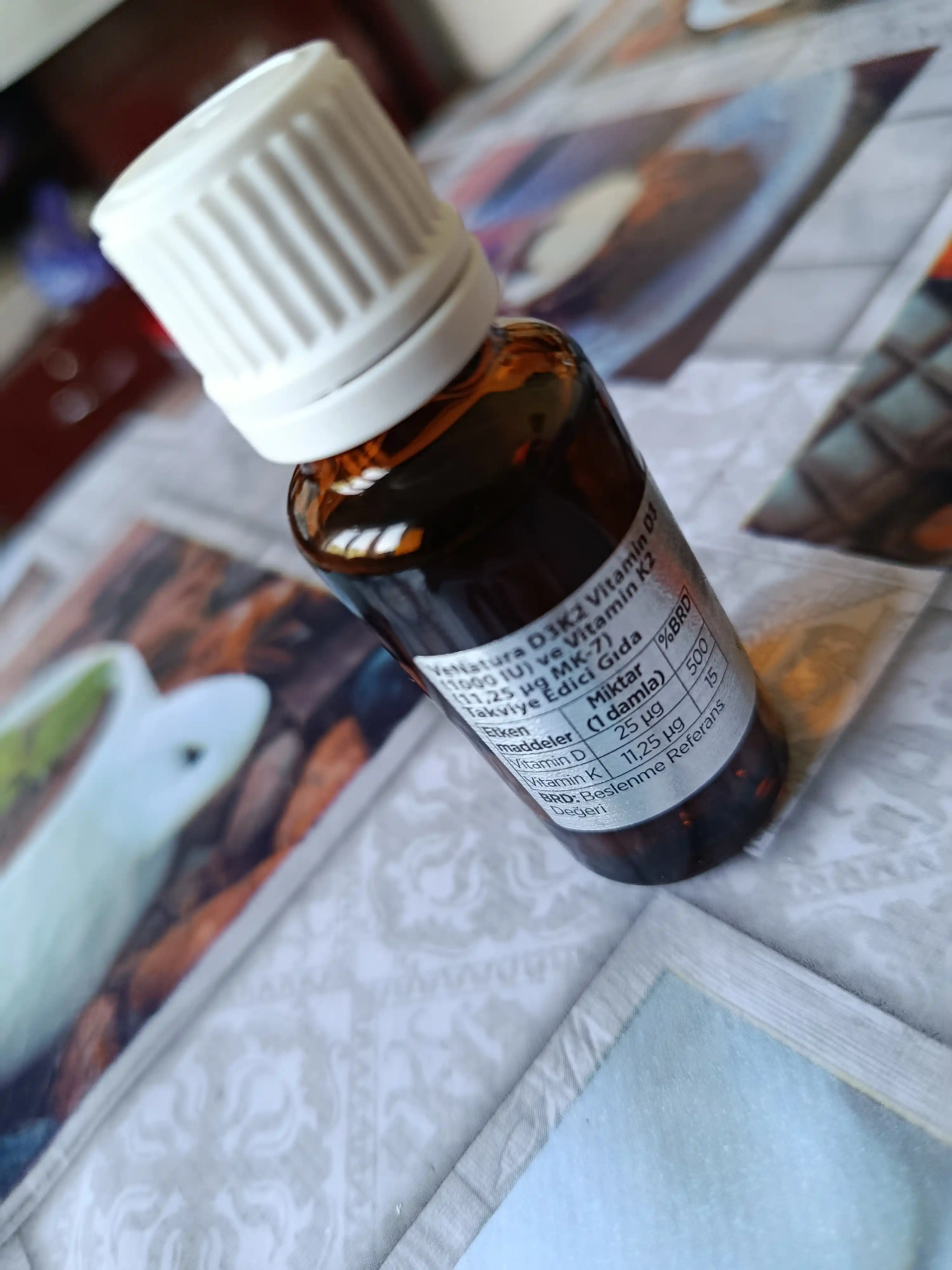 Venatura Vitamin D3 K2 Tomchi 1000 IU, immunitet, suyak, tish va soch muammolari uchun