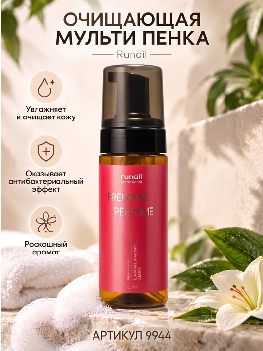 Пенка для маникюра и педикюра очищающая, мульти-пенка для рук runail