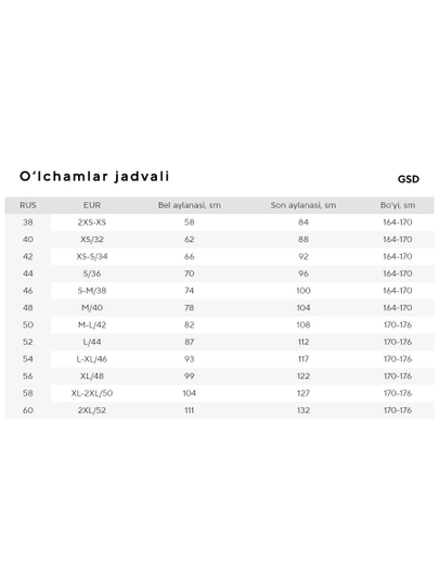 Shortik ayollar uchun GSD - 