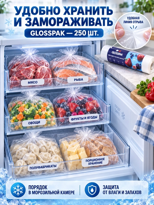 GLOSSPAK - пищевые отрывные рулон пакеты