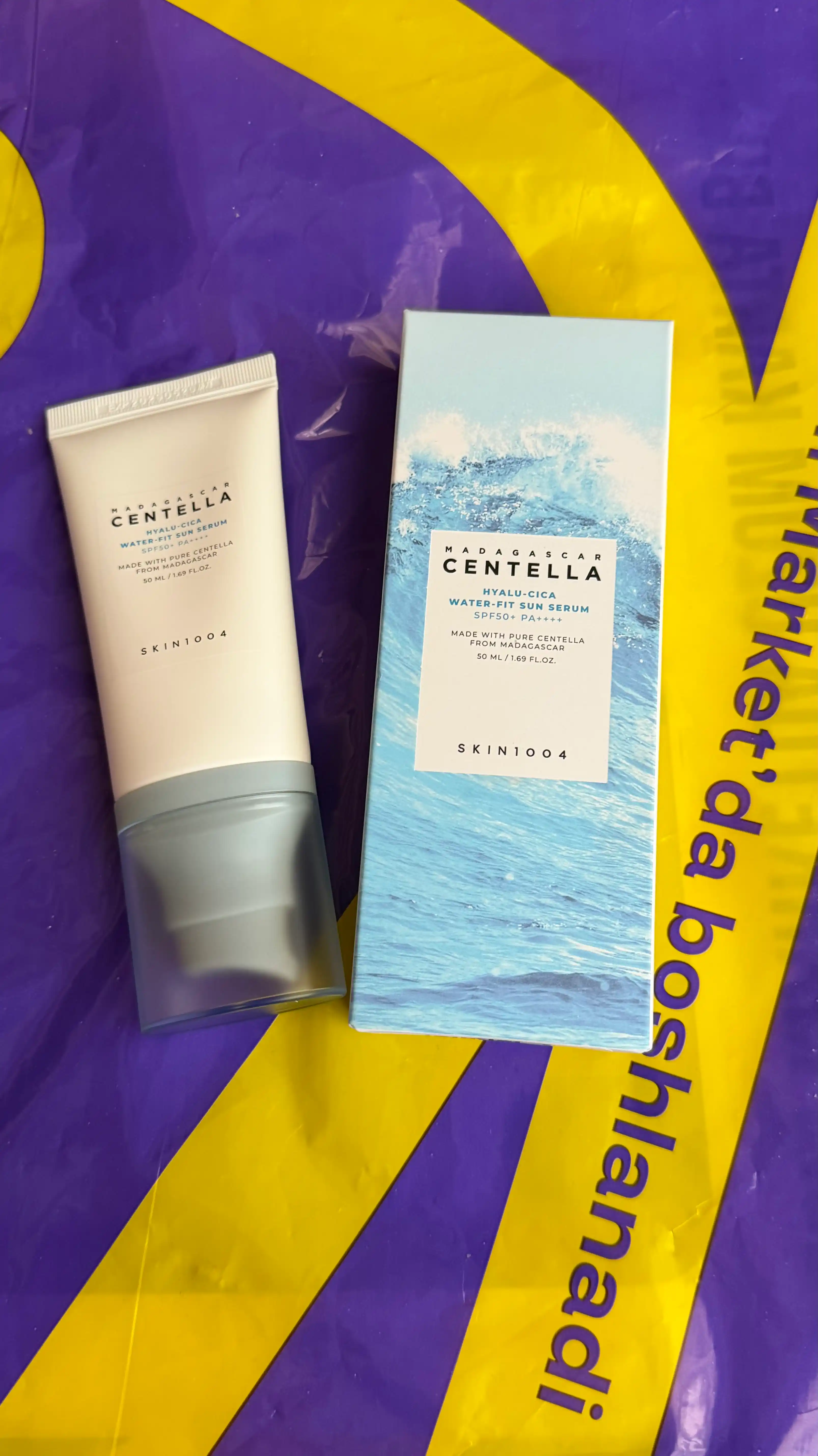 Quyoshdan krem SKIN1004 Madagascar Centella Hyalu-Cica Water-Fit SPF50/PA++++, 50 ml