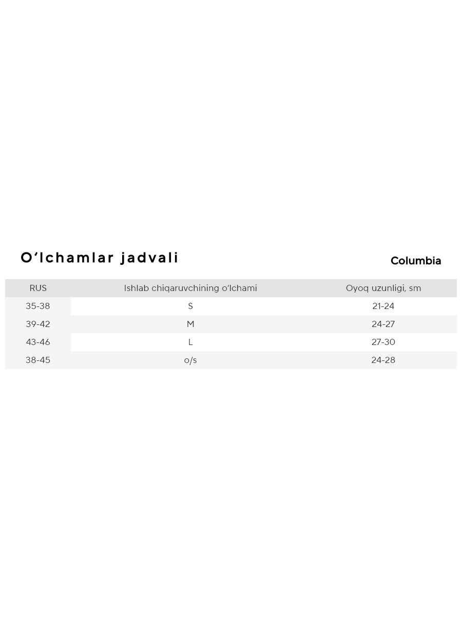 Носки Columbia Crew 2 tones, 1 пара - 