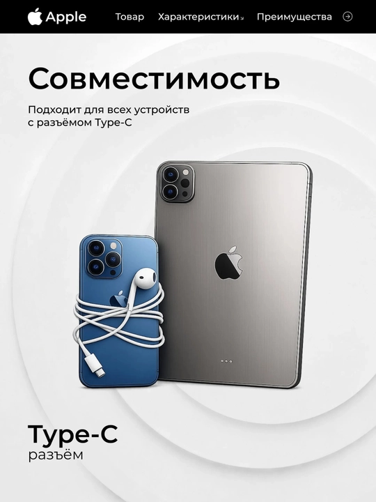 IPhone 15,16, 17, Samsung va Xiaomi uchun mikrofonli EarPods Type-C simli quloqchinlari