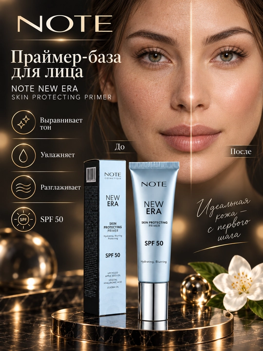 Праймер для лица NOTE New Era Skin Protecting Primer SPF 50, увлажняющий, с защитой SPF 50