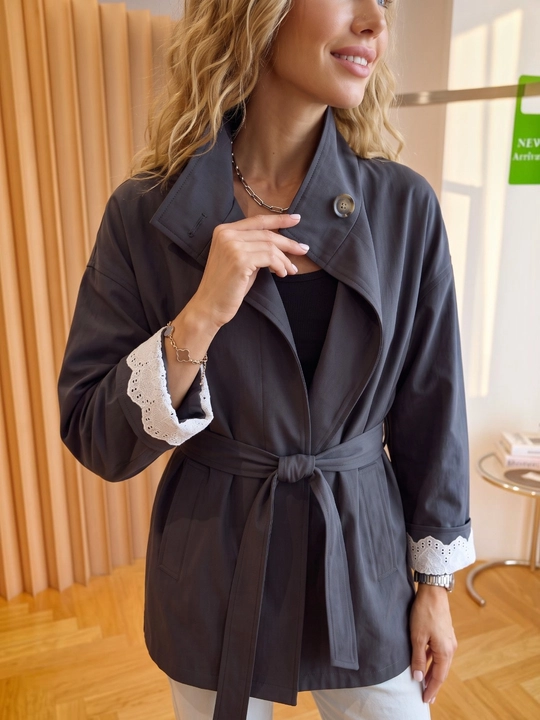 Ayollar vetrovkasi, kapyushonli kurtka, trench oversize, M–4XL — ELLY FASHION - 